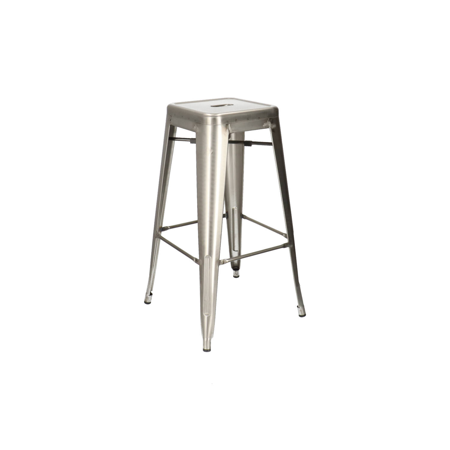 DL FACTORY Silver industrial Metal indoor bar stool